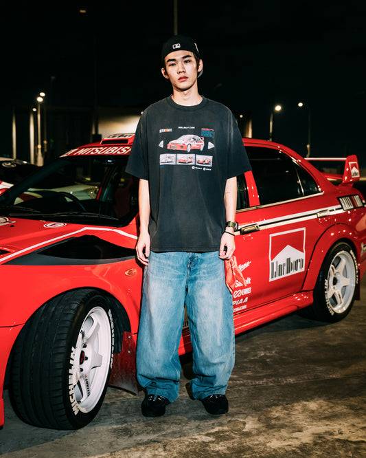 Mitsubishi WRC Tee in Faded Black