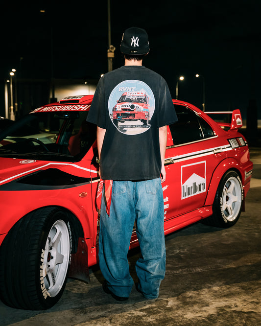 Mitsubishi WRC Tee in Faded Black