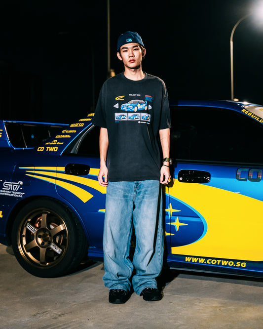 Subaru WRC Tee in Faded Black