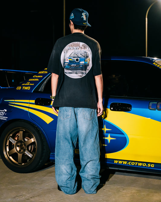 Subaru WRC Tee in Faded Black