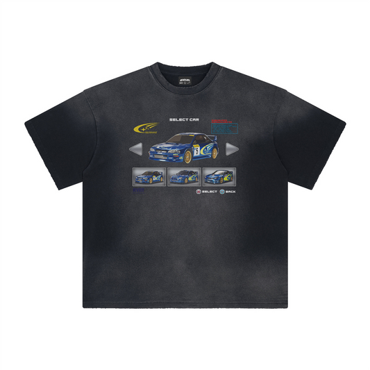 Subaru WRC Tee in Faded Black