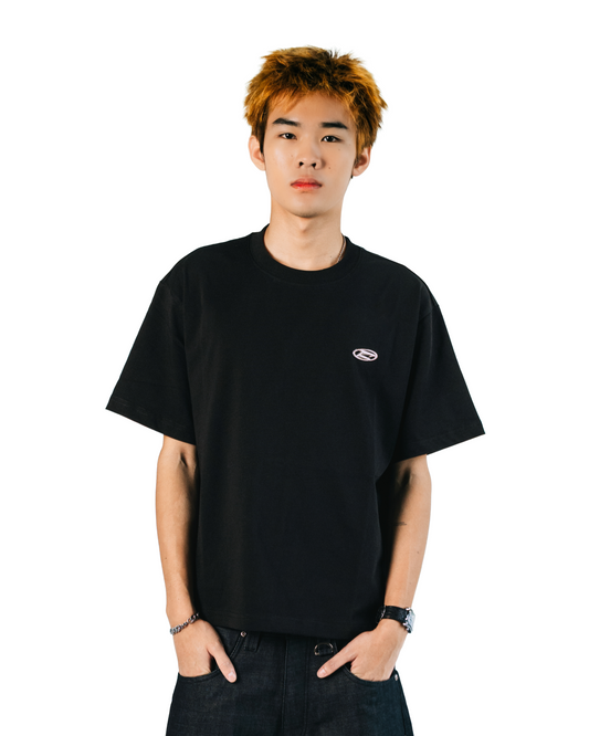 Boxy Cropped Tee in Black