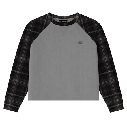 Plaid Thermal Waffle Knit Black