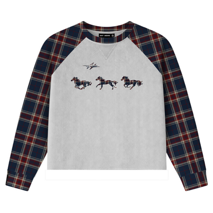 Plaid Thermal Waffle Knit Navy/Red