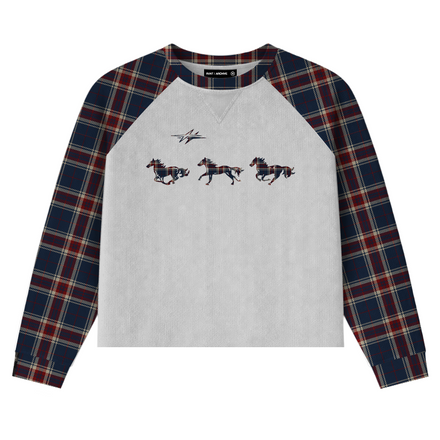 Plaid Thermal Waffle Knit Navy/Red