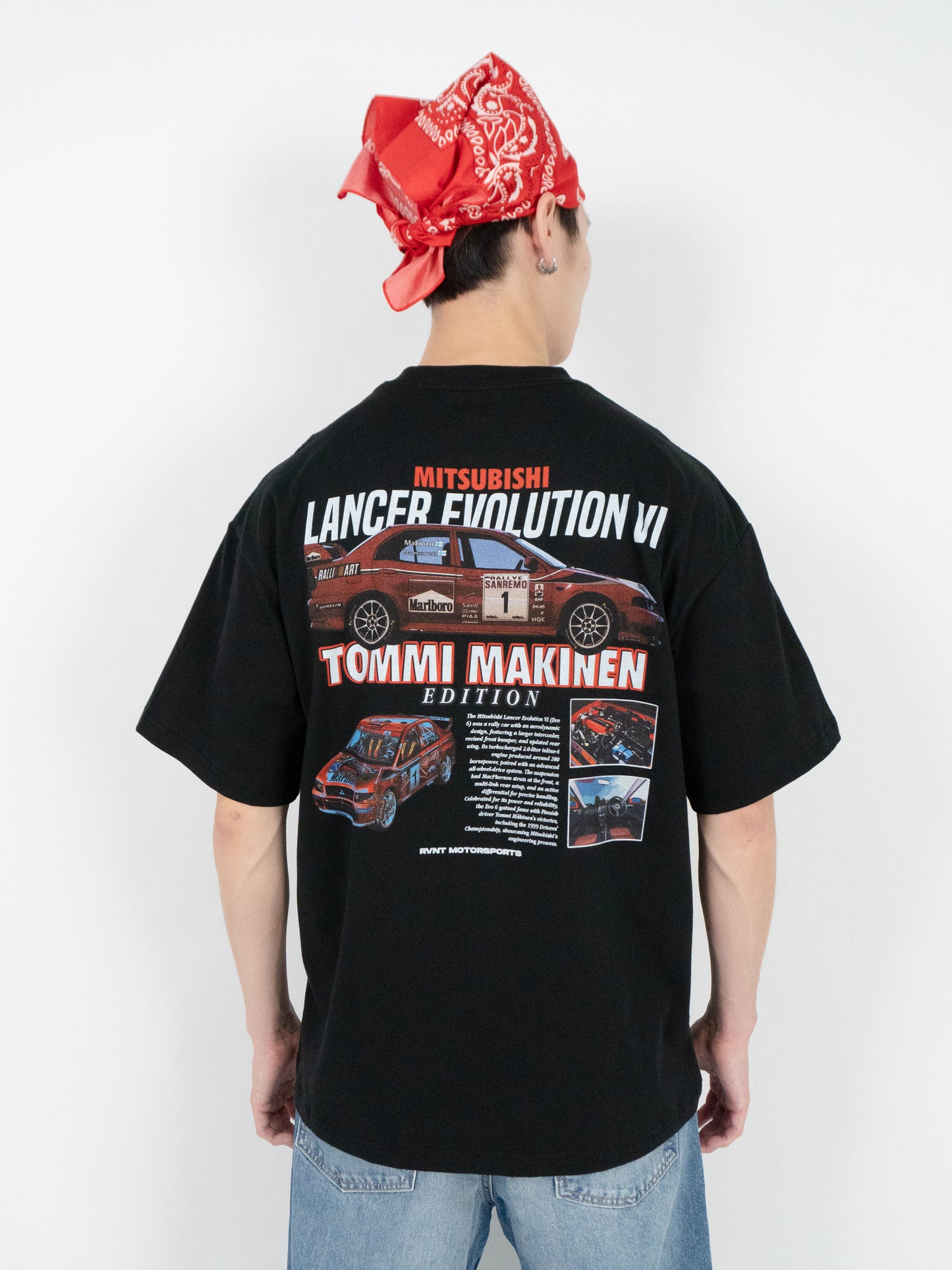 Mitsubishi Evo VI Tommi Makinen Edition Tee in Black