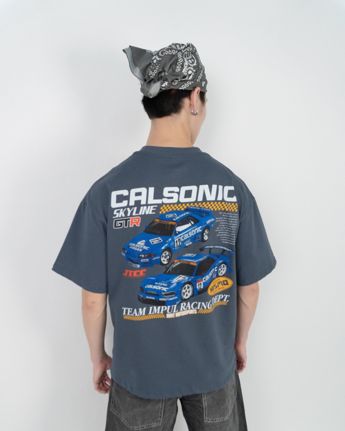 Calsonic Racing Skyline GTR Tee in Steel Blue