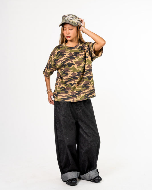 Camouflage Boxy Cropped Tee