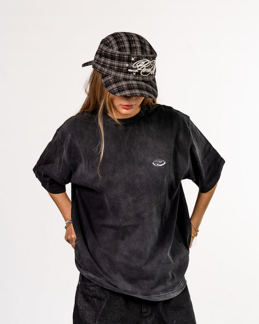 Boxy Cropped Tee in Sun Faded Black