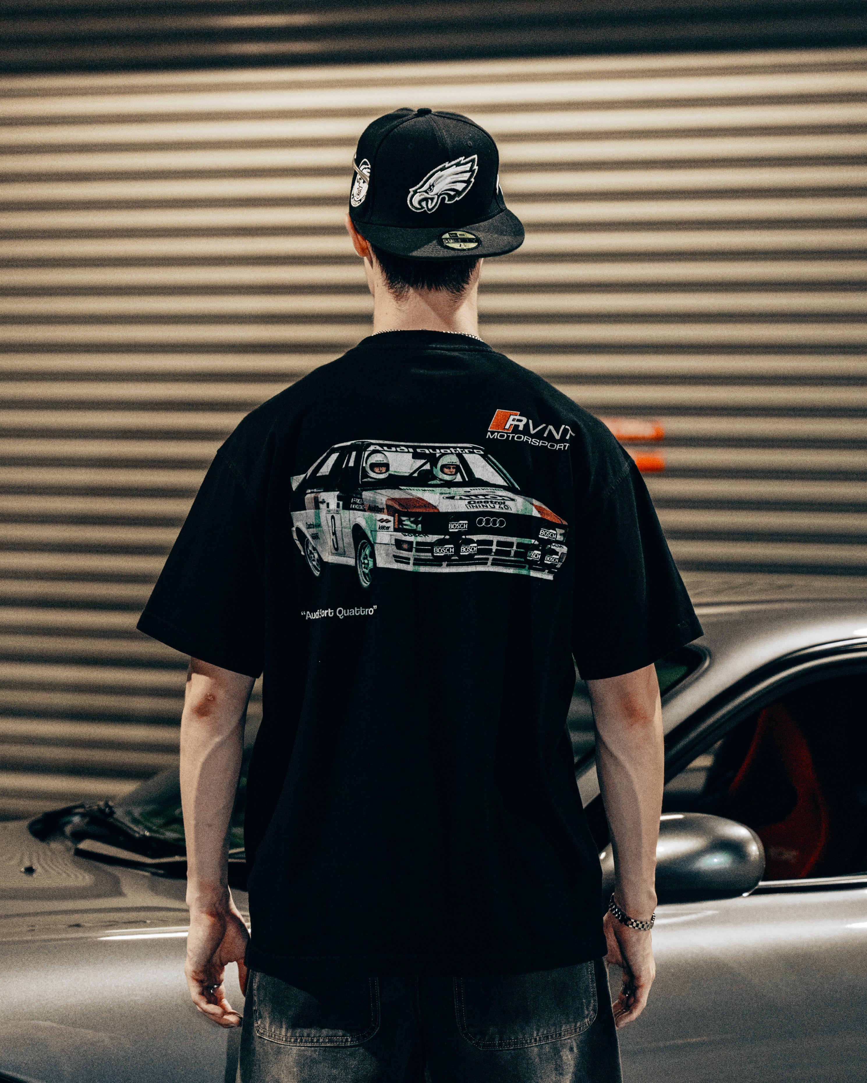 Audi Quattro Sports Tee in Black