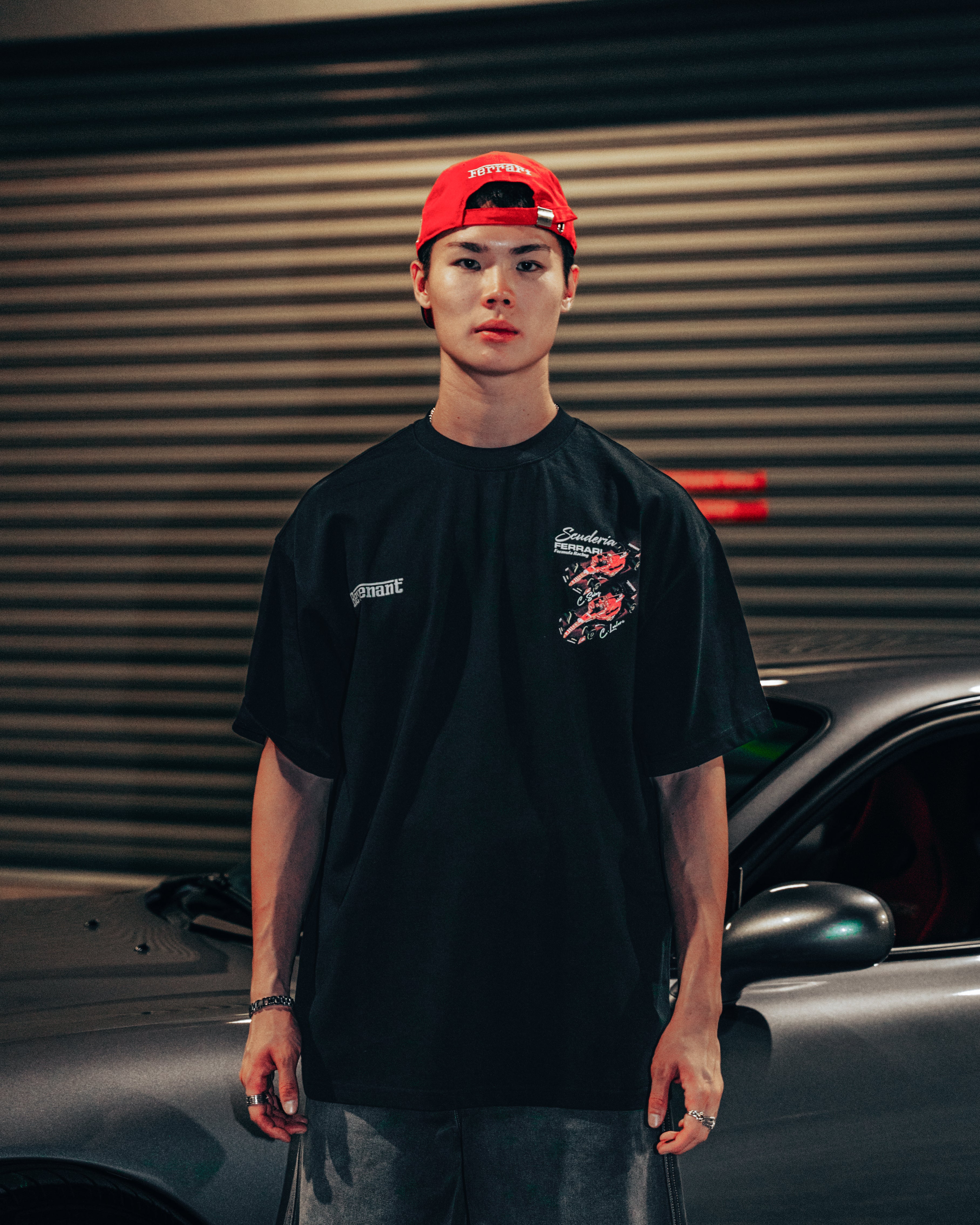 Team Ferrari Tee in Black