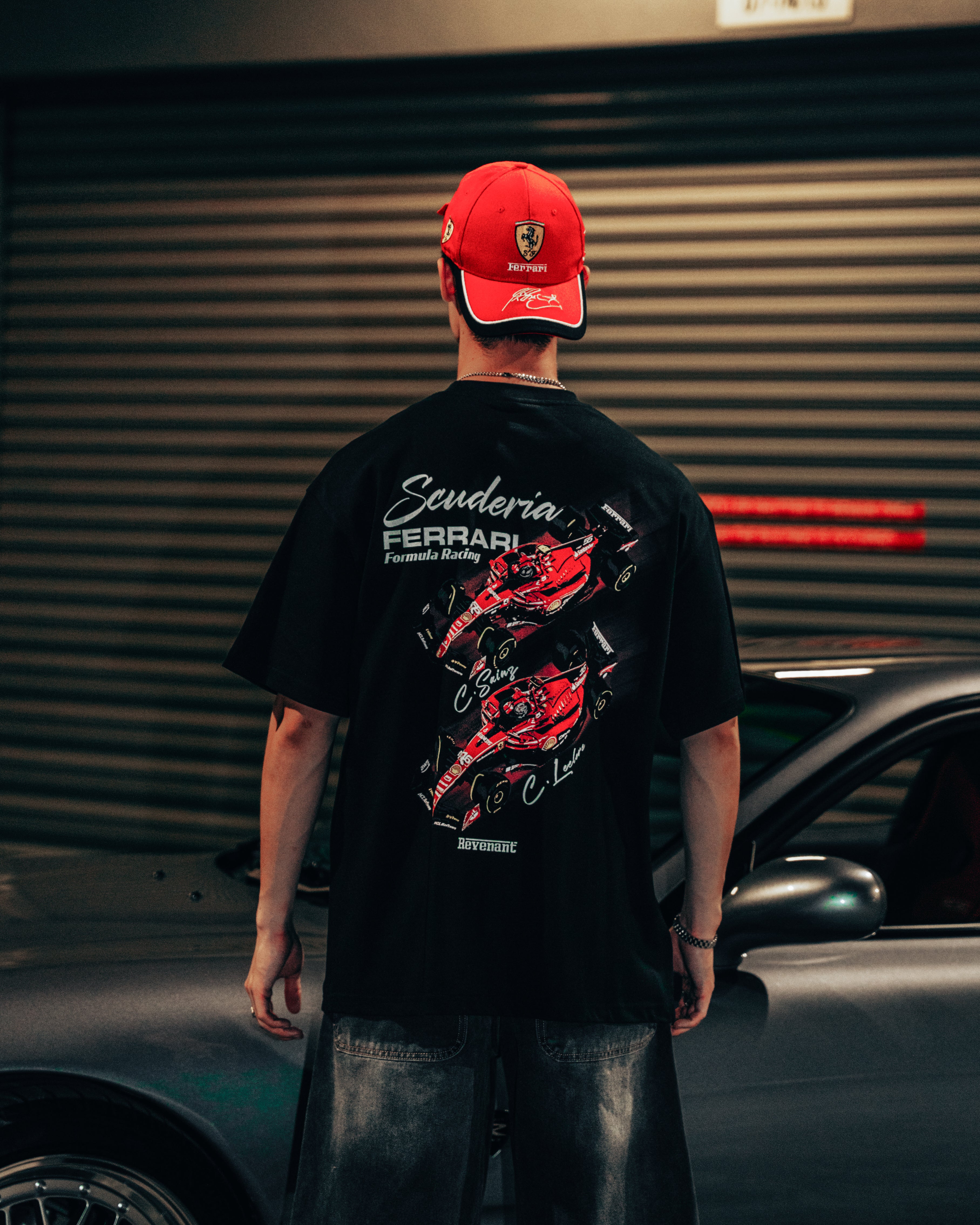 Team Ferrari Tee in Black