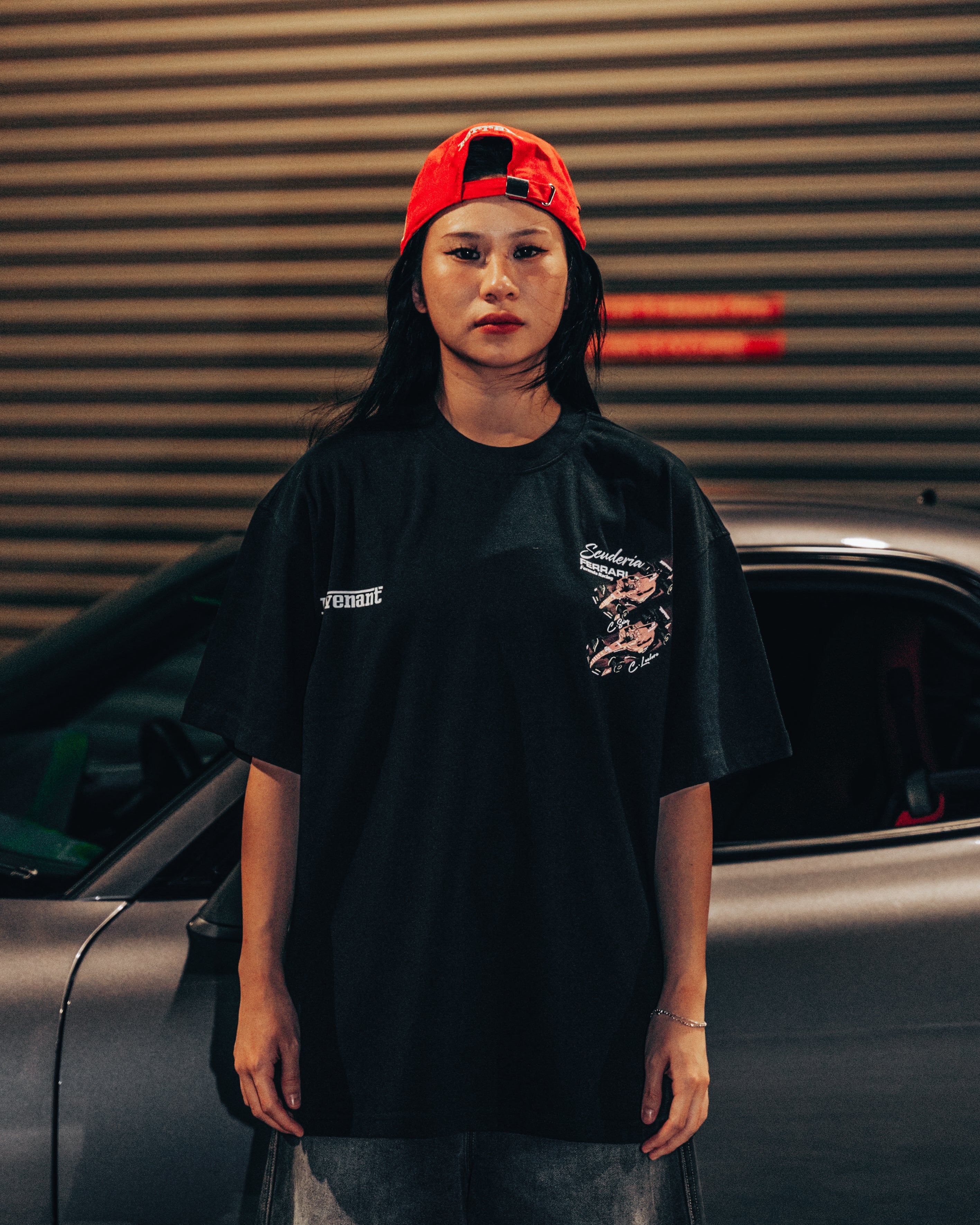 Team Ferrari Tee in Black