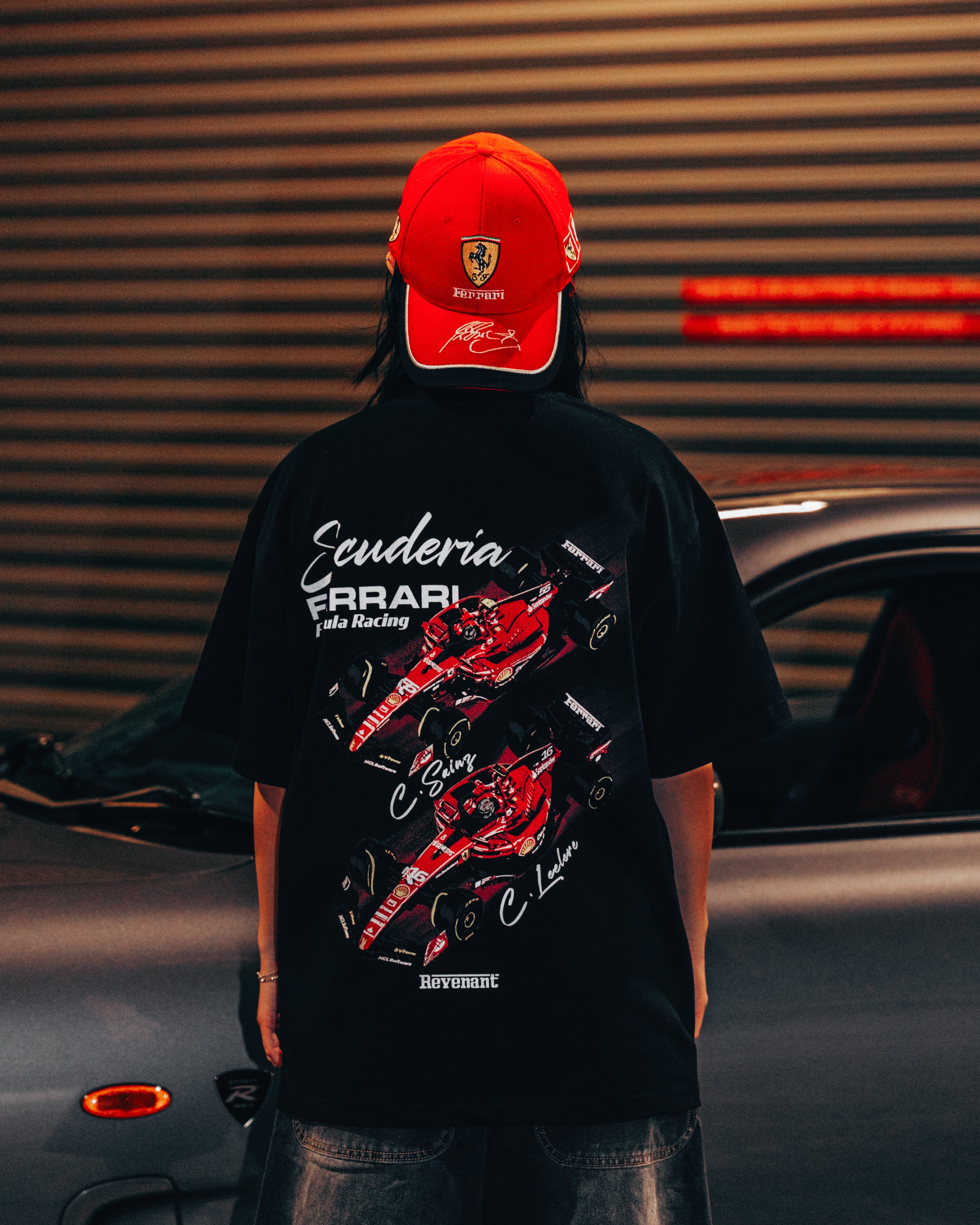 Team Ferrari Tee in Black