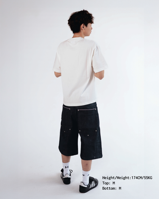 Boxy Cropped Tee in Black