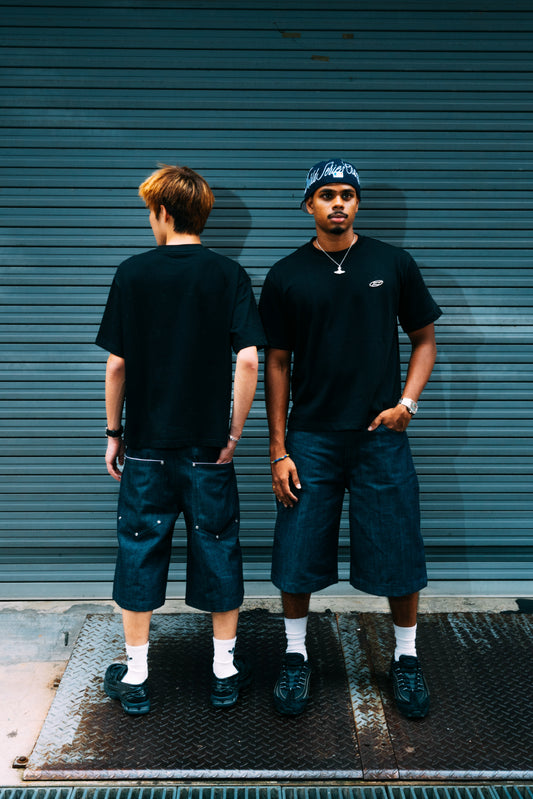 Boxy Cropped Tee in Black