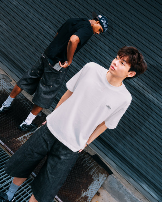 Boxy Cropped Tee in Black