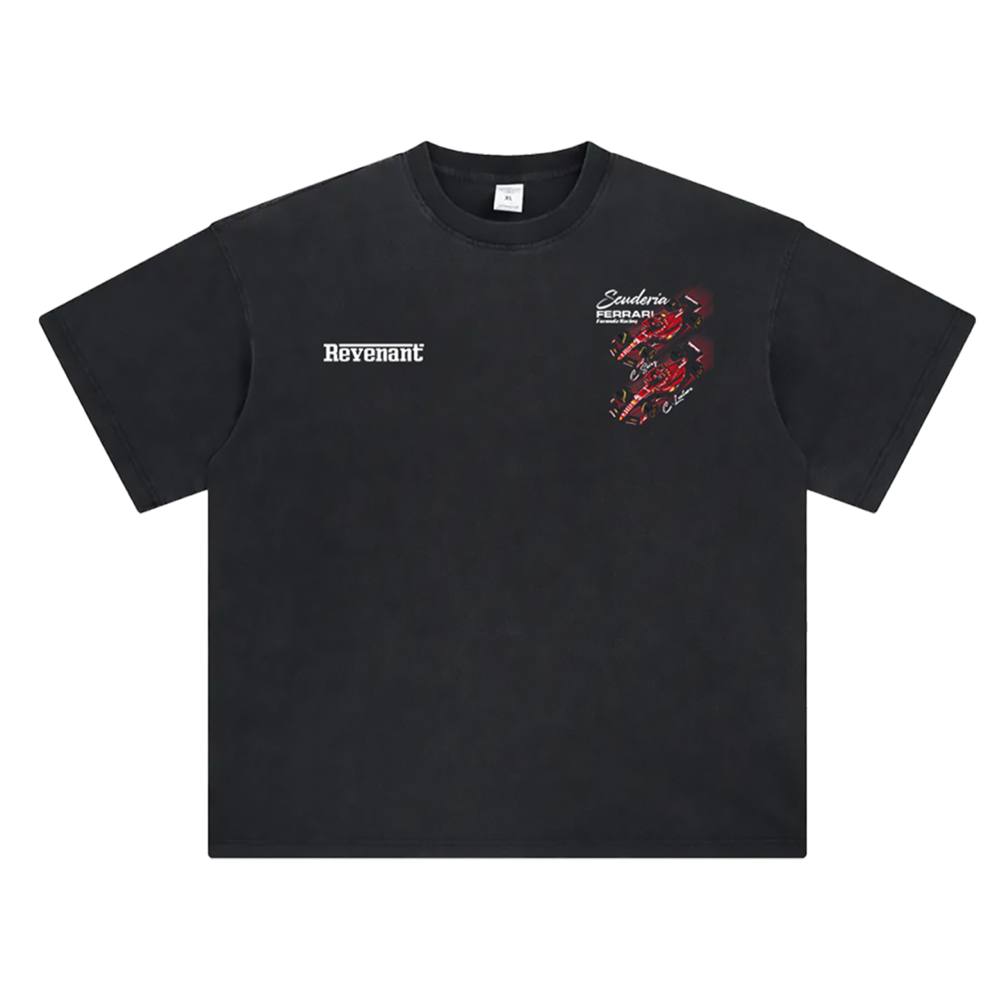 Team Ferrari Tee in Washed Black