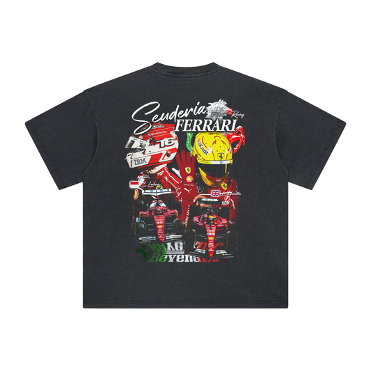 Scuderia Ferrari '25 Tee in Washed Black