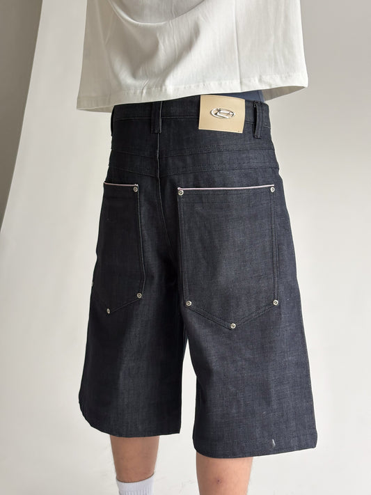 Raw Selvedge Denim Baggy Jorts - Indigo