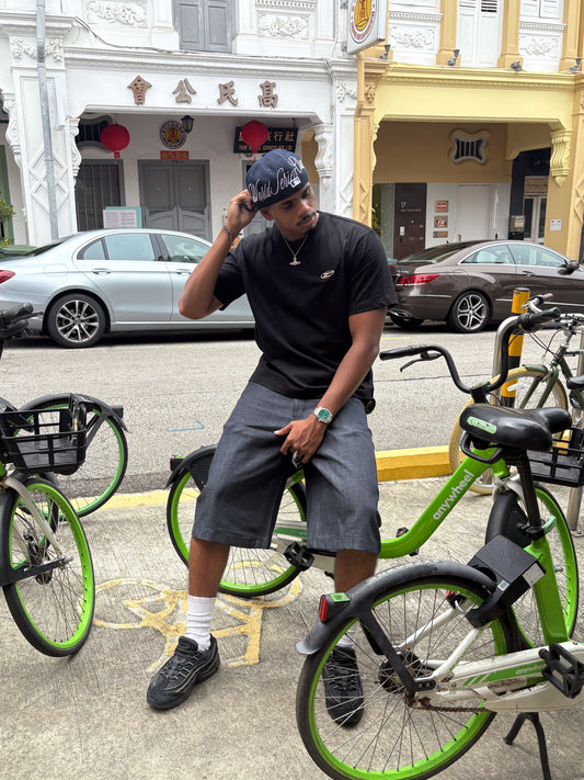 Boxy Cropped Tee in Black