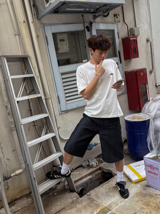 Boxy Cropped Tee in Black