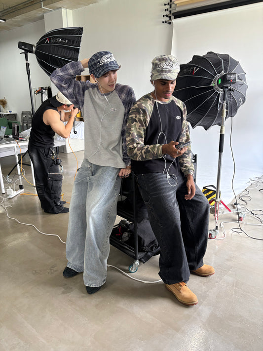 Navy Plaid Thermal Waffle Knit