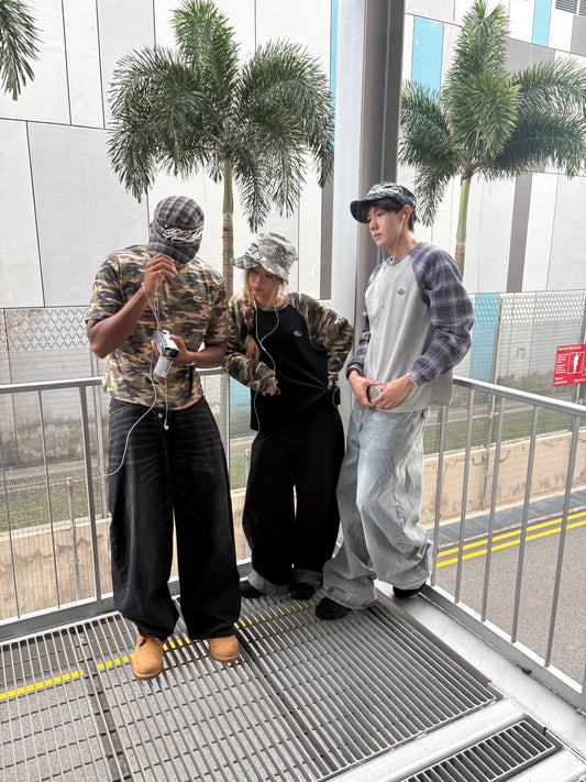 Navy Plaid Thermal Waffle Knit