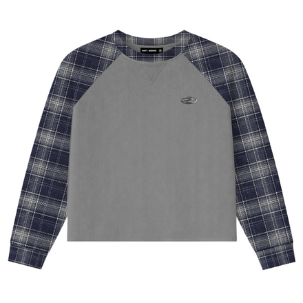Navy Plaid Thermal Waffle Knit