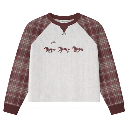 "Year of the Horse" Plaid Thermal Waffle Knit