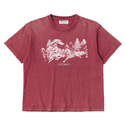 "Year of Horse" Sun Faded Washed Tee in Red