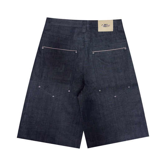 Raw Selvedge Denim Baggy Jorts - Indigo