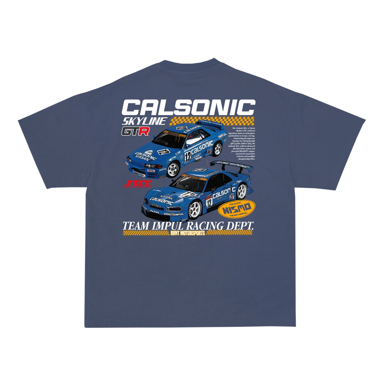 Calsonic Racing Skyline GTR Tee in Steel Blue