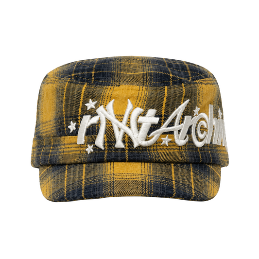 RVNTARCHIVE PLAID CAP YELLOW