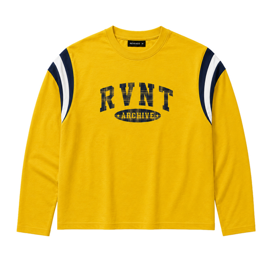 COLLEGE PANELLED LONG SLEEVE YELLOW